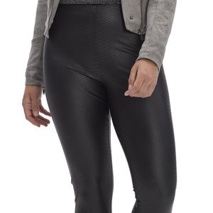 HUE Croco Leatherette High Rise Leggings, Size Small
